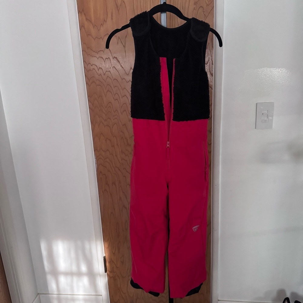 Rossignol Red and Black Ski Bib jumpsuit size 8